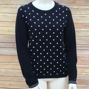 Tommy Hilfiger Navy Blue Polka Dot Sweater Sz M